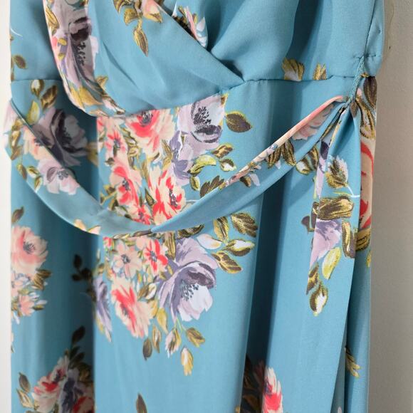 Trixxi Floral Sundress Belt Faux Wrap Lined Feminine NWT Size XL - Picture 7 of 11